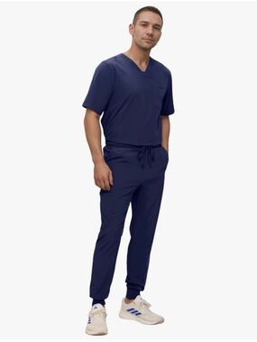 Men’s Jogger Scrub Sets (2 Sets) – Medium – Navy & Black
